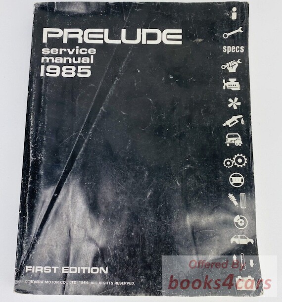 view cover of 1985 Prelude Shop Service Repair Manual by Honda