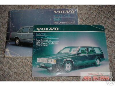 view cover of 1985 740 760 station wagon, supplement to owner's manual by Volvo