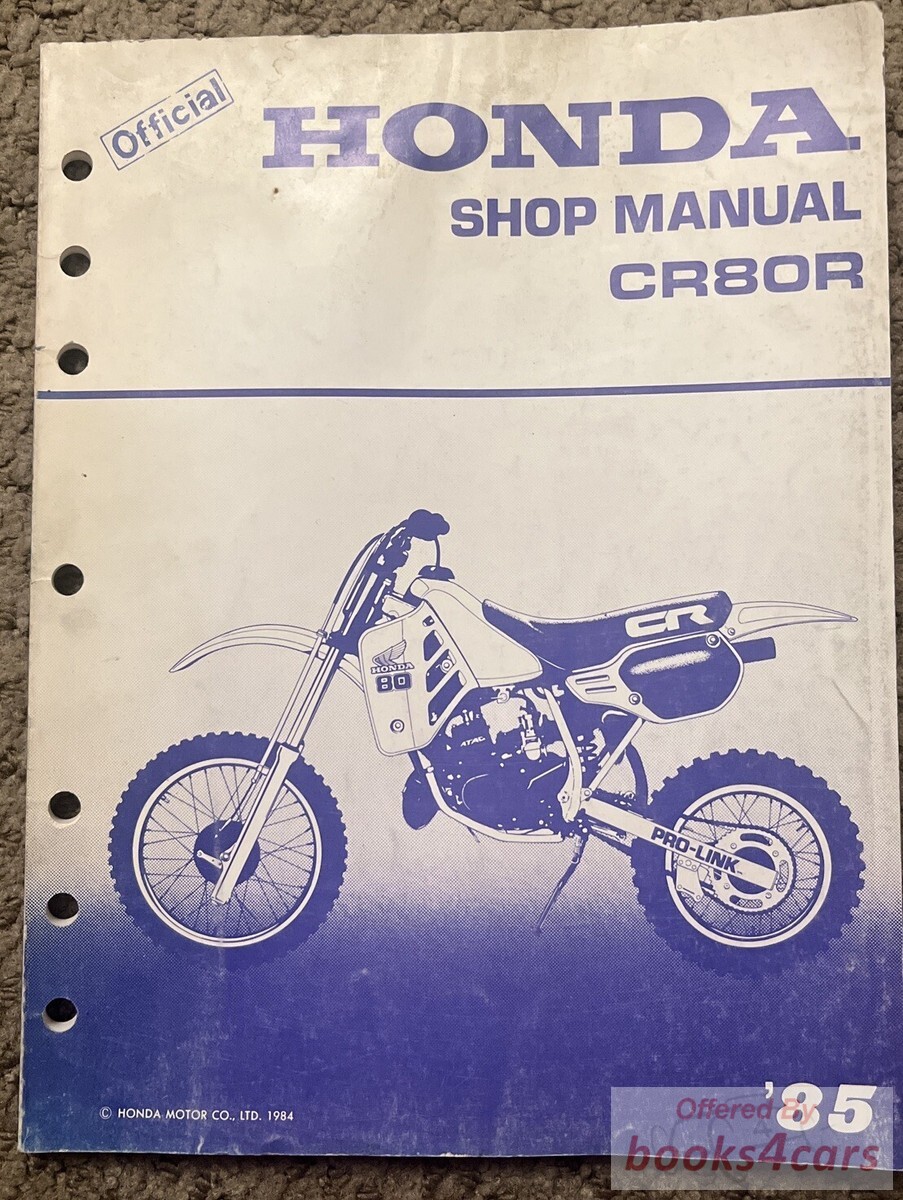 view cover of 1985 CR80R Service Manual by Honda