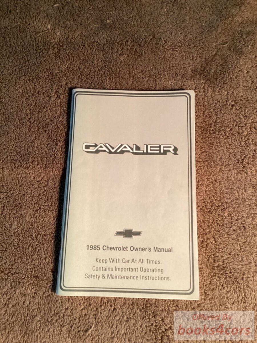 view cover of 1985 Cavalier Owners manual by Chevrolet.