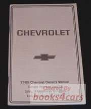 view cover of 1985 Caprice Impala Owners manual by Chevrolet