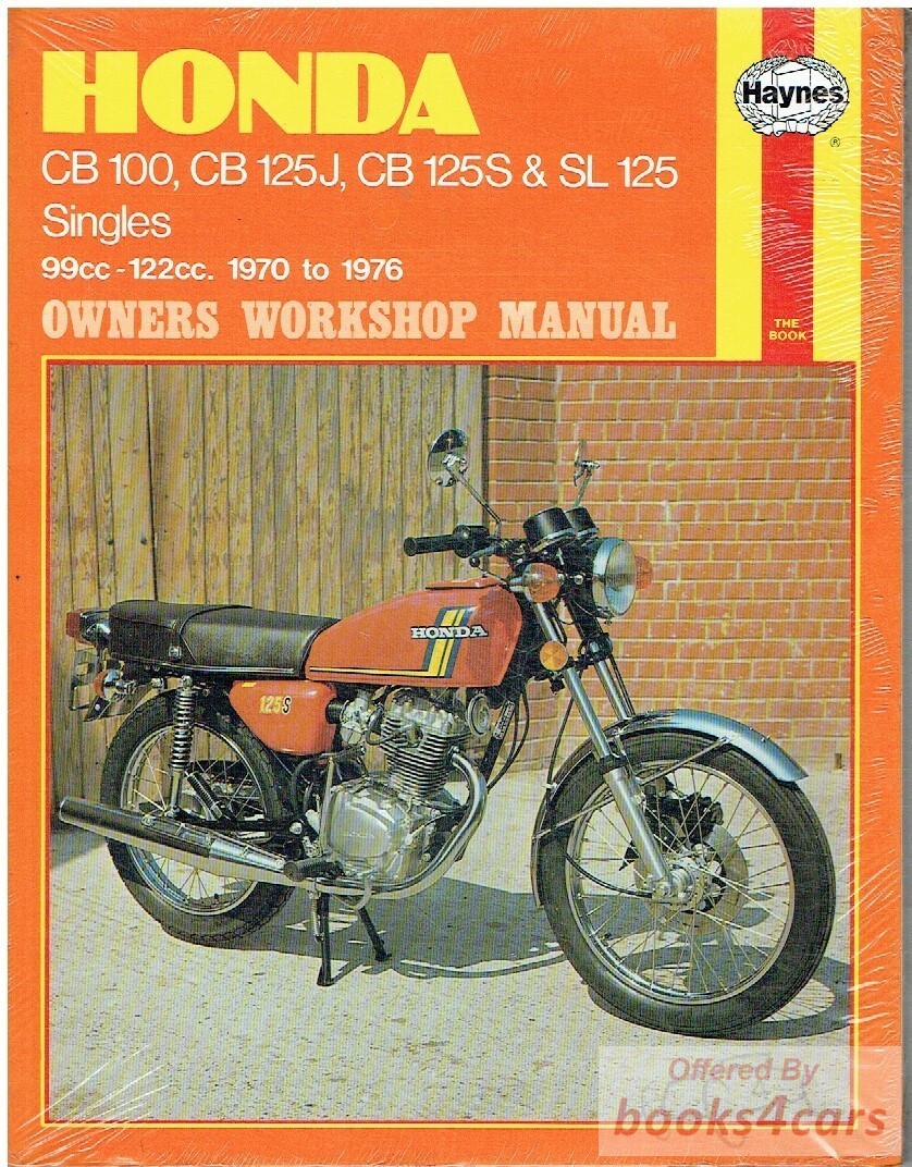 view cover of 1970-1976 Shop Service Repair Manual for Honda bikes by Haynes incl CB series CB100 CB125J CB125S & SL125 99cc 122cc motorcycles