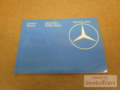 view cover of 1985 300SD owners manual by Mercedes for 300 SD Turbodiesel sedan