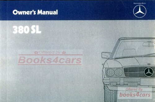 view cover of 1985 380SL owner's manual by Mercedes