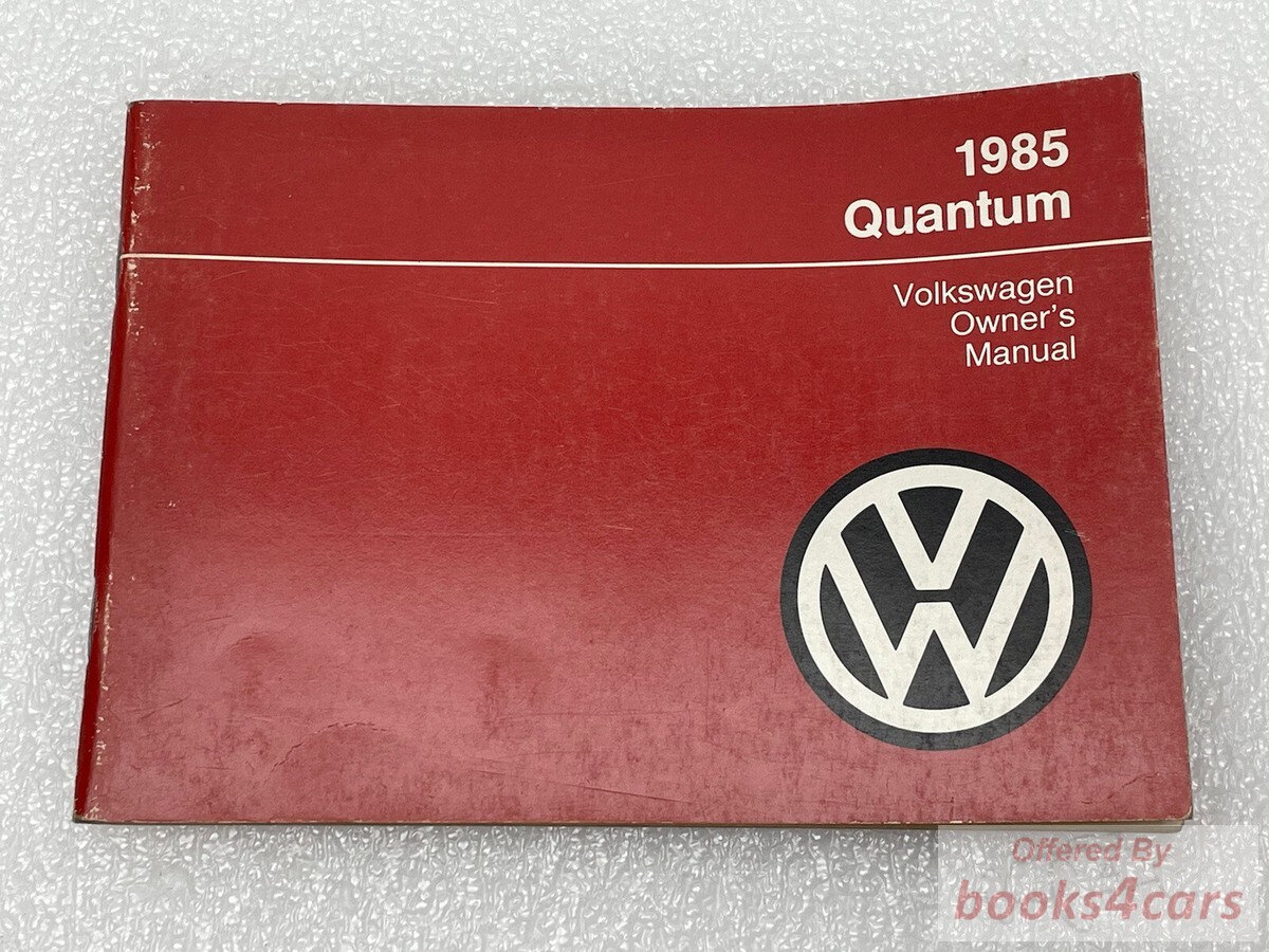 view cover of 1985 Volkswagen Quantum Owners Manual by VW