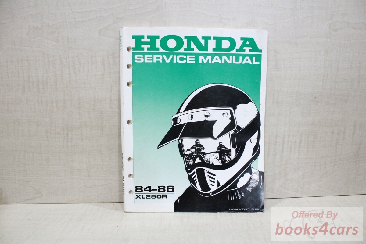 view cover of 1984-1986 XL250R Service Manual by Honda