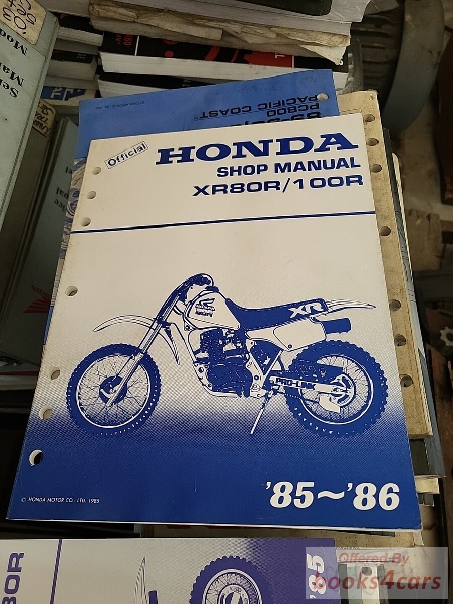 view cover of 1985 XR80R/100R Service Manual by Honda