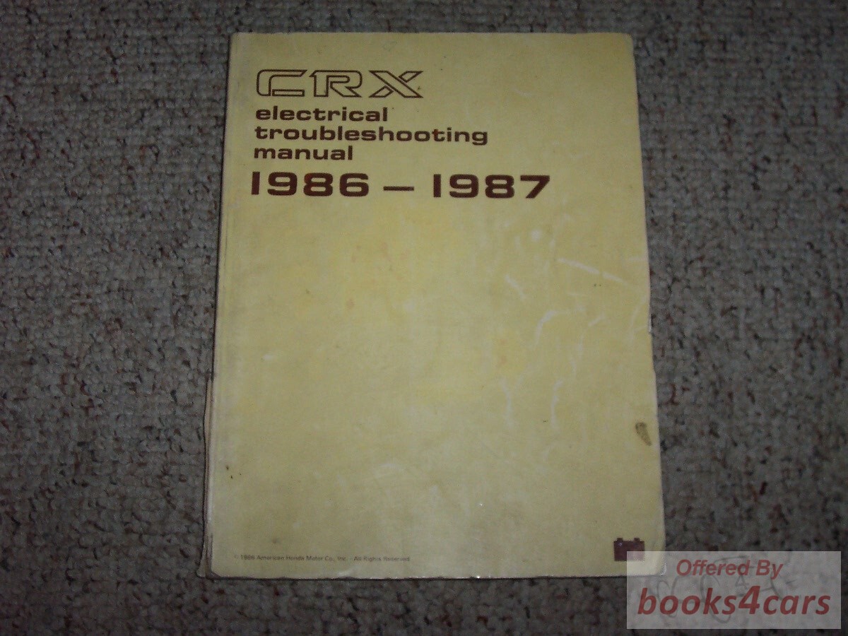 view cover of 1986-1987 CRX Electrical Troubleshooting Manual by Honda