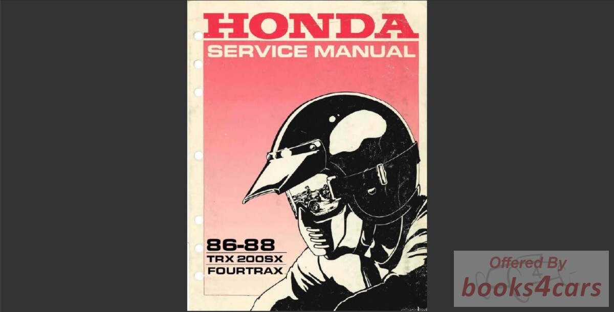 view cover of 1986-1987 TRX200SX FOURTRAX Service Manual by Honda
