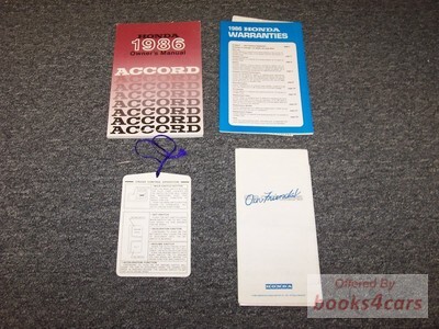 view cover of 1986 3 Door Accord Owner's Manuals by Honda