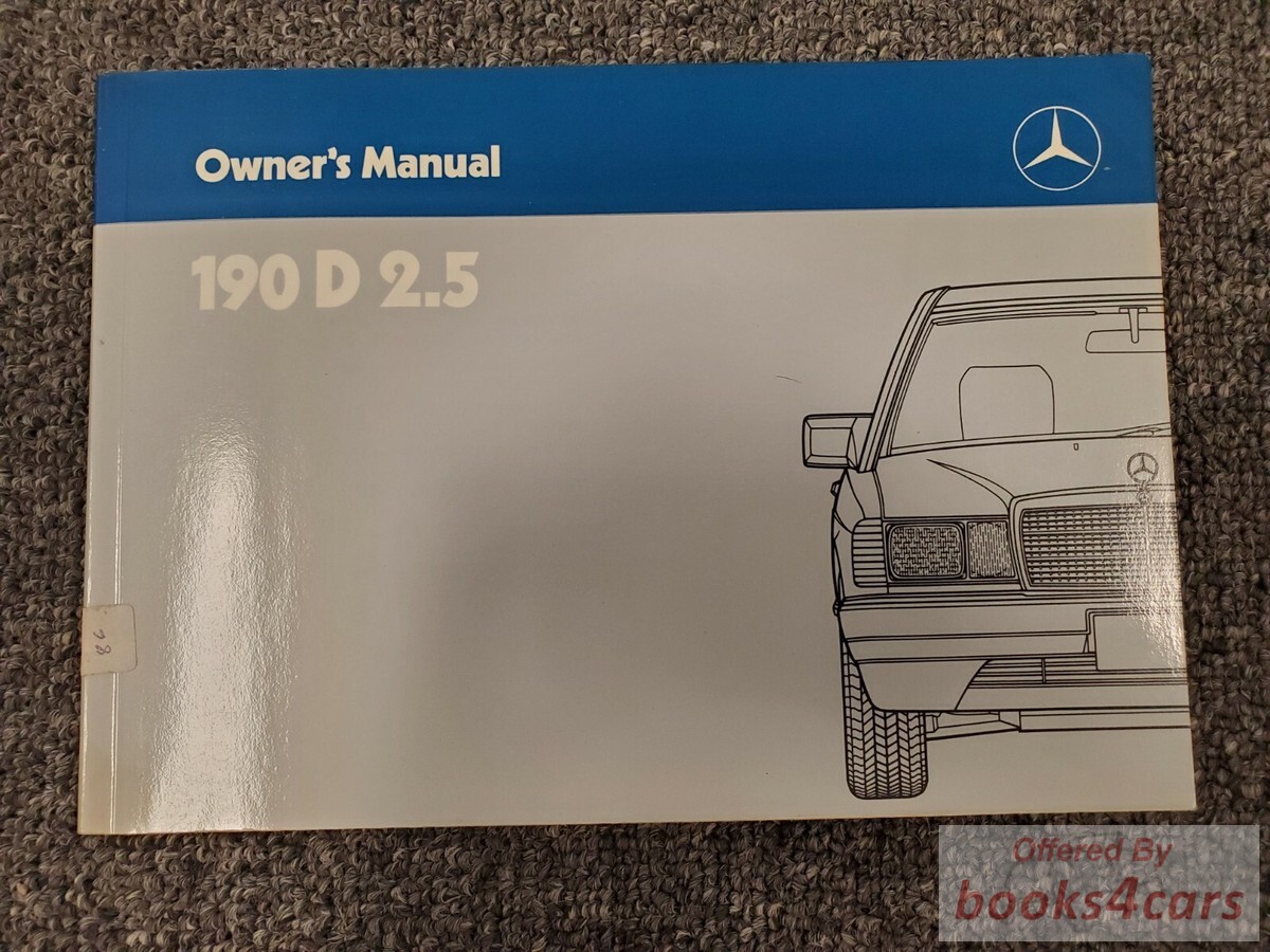 view cover of 1986 190D 2.5 Owners Manual by Mercedes for 190 D 2.5