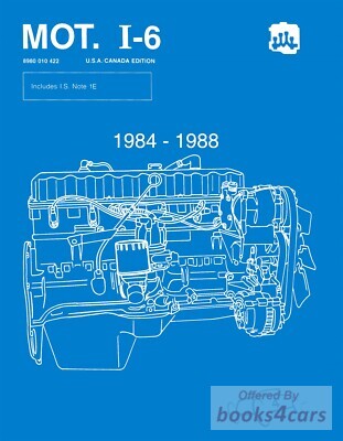 view cover of 1984-1988 6-cylinder Engine Shop Service Repair Manual for 4.0L & 4.2L Jeep AMC & Eagle engine inline 6