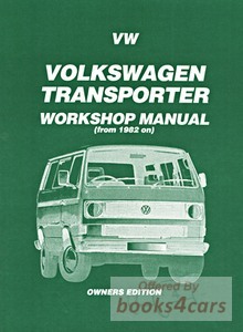 view cover of 1982-1989 Volkswagen Transporter Vanagon Shop Service Repair Workshop Manual 176 pages covering all gas 1.9 2.1 water cooled models by Peter Russek