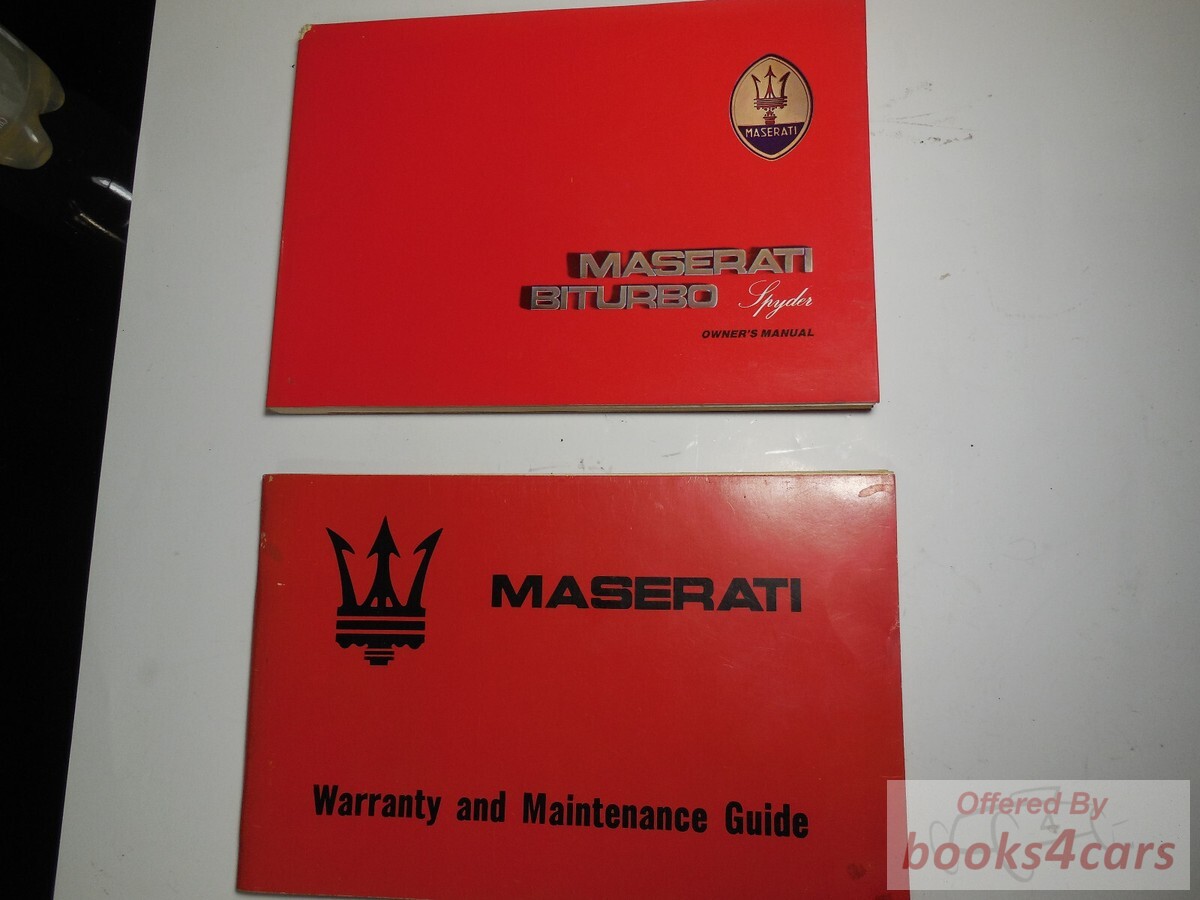 view cover of 1986 Owners manual Biturbo Spyder by Maserati