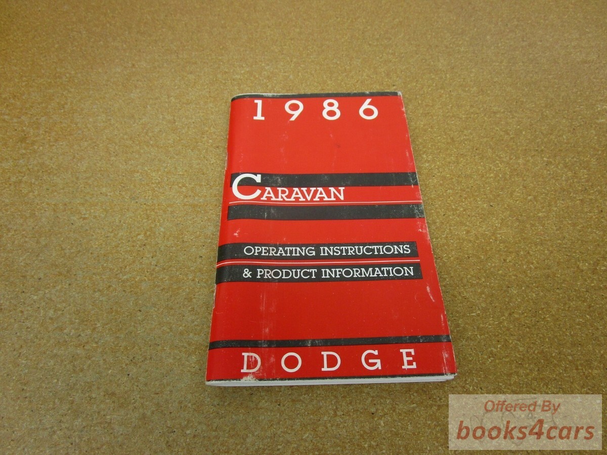 view cover of 1986 Caravan Owners Manual by Dodge