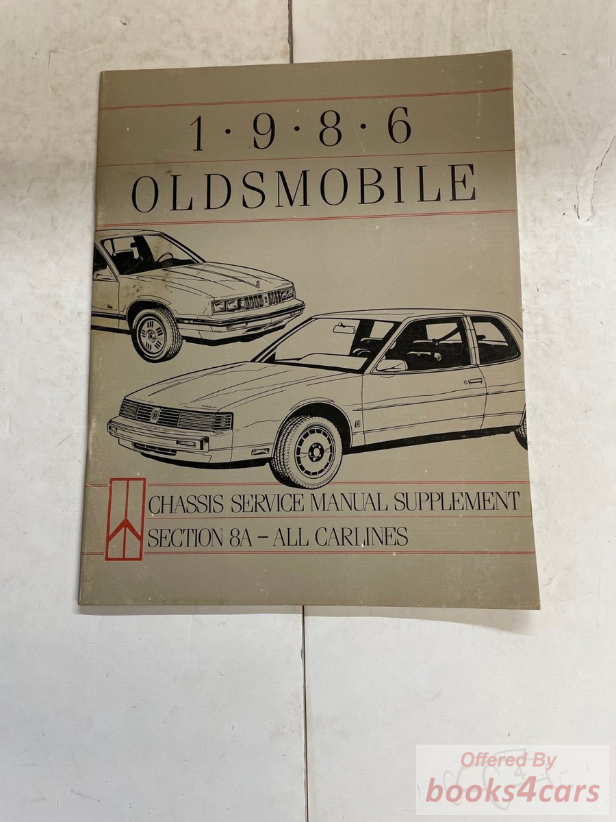 view cover of 1986 Chassis Supplement Section 8A - All Carlines