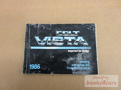 view cover of 1986 Colt Vista Owners Manual Imported for Dodge