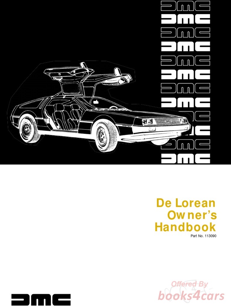view cover of Delorean Owners Manual