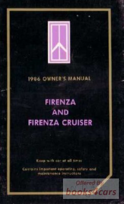 view cover of 1986 Firenza Owners Manual by Oldsmobile