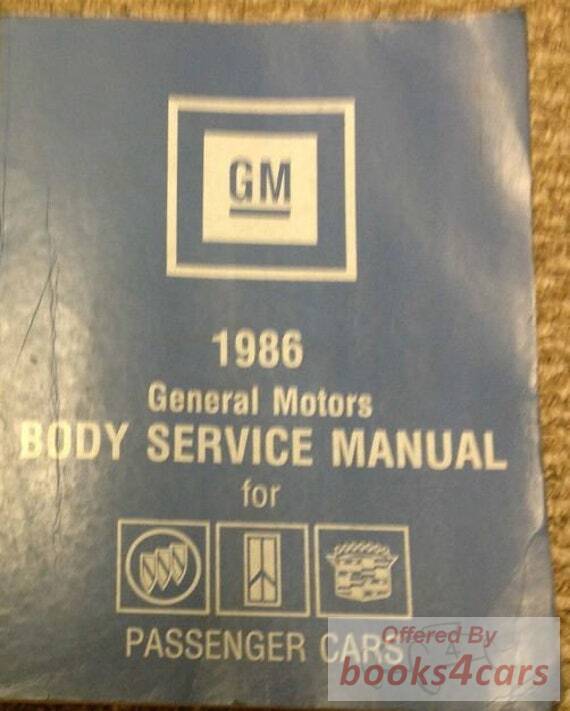 view cover of 1986 Fisher body shop service repair manual by General Motors for Buick Oldsmobile Cadillac