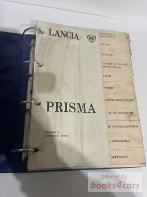 view cover of Prisma Shop Service Repair Manual by Lancia