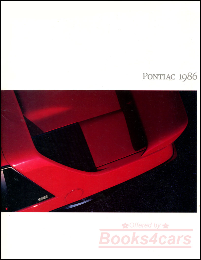 view cover of 1986 Pontiac Sales Brochure
