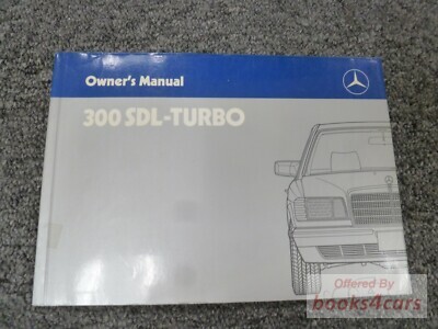 view cover of 1986 300SDL owners manual by Mercedes