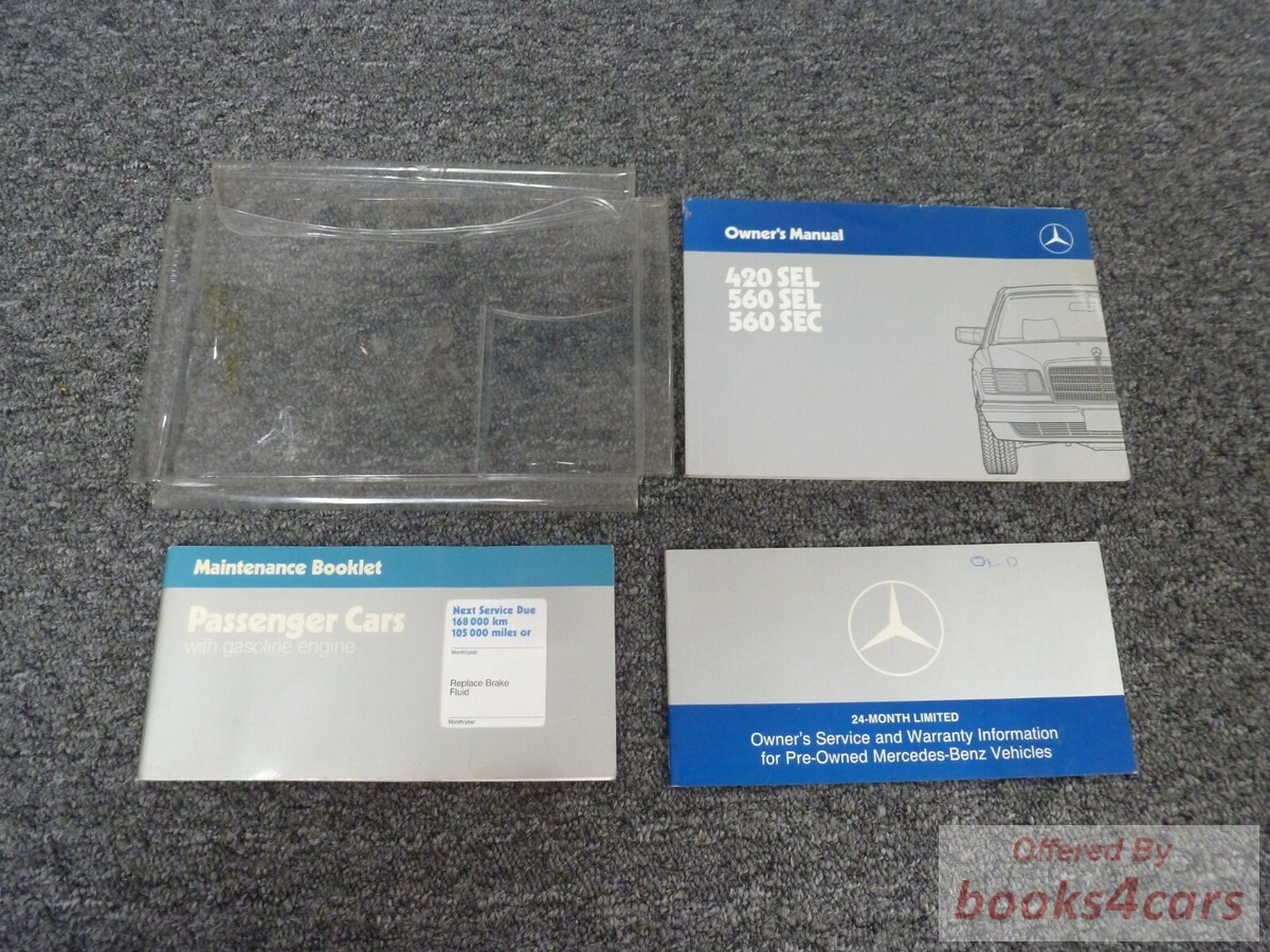 view cover of 1986 420 560 SEL SEC owners manual by Mercedes for 420SEL 560SEL & 560SEC