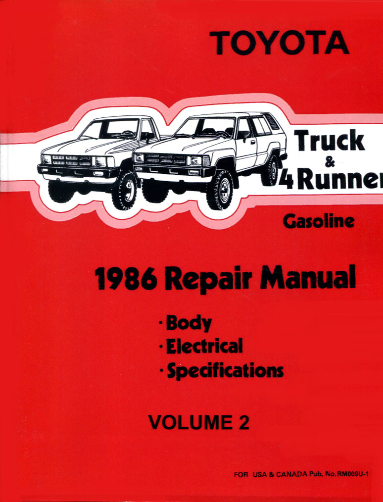 view cover of 1986 Truck & 4Runner Chassis & Body Shop Service Repair manual by Toyota.