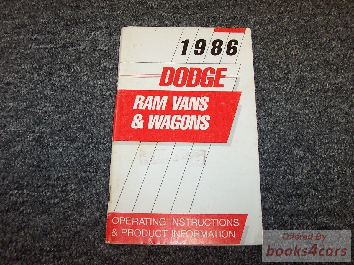 view cover of 1986 Ram Vans and Wagons Owner's Manual by Dodge