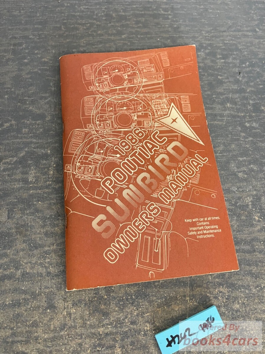 view cover of 1986 Sunbird Owners manual by Pontiac.