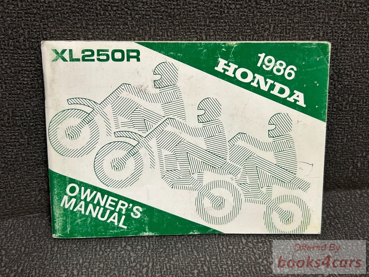 view cover of 1986 XL250R Owners Manual by Honda.