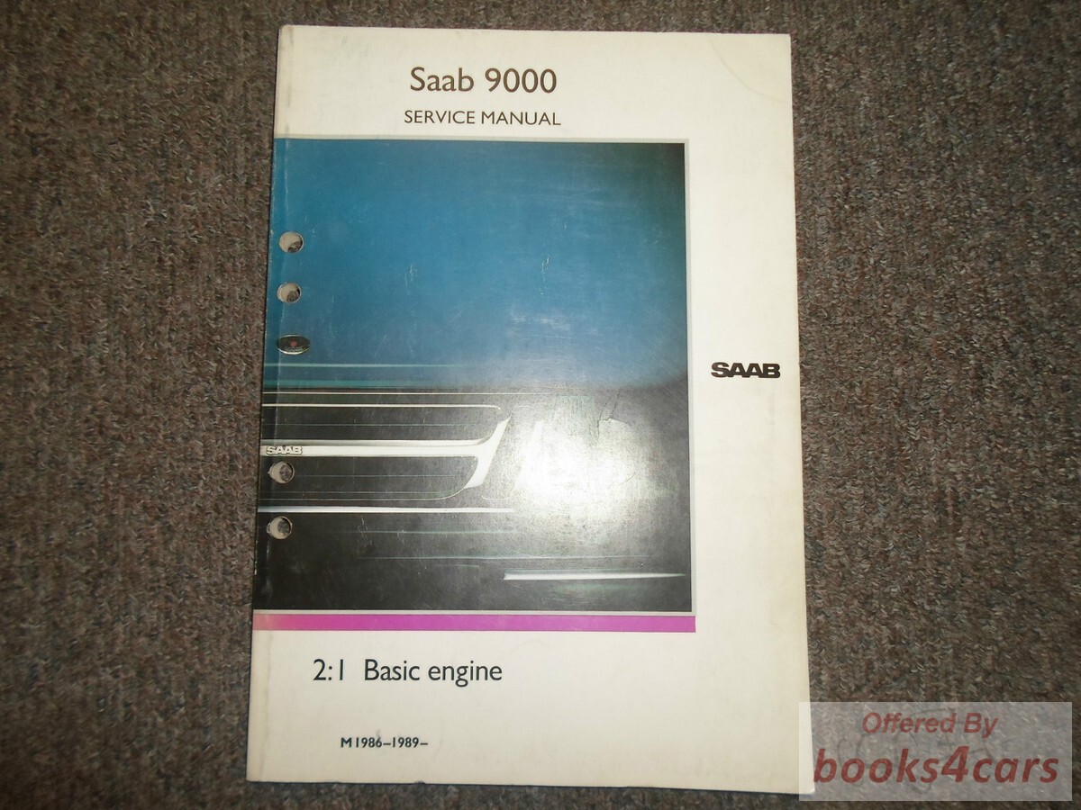 view cover of 1986-1989 9000 Engine Shop service repair manual by Saab 2:1