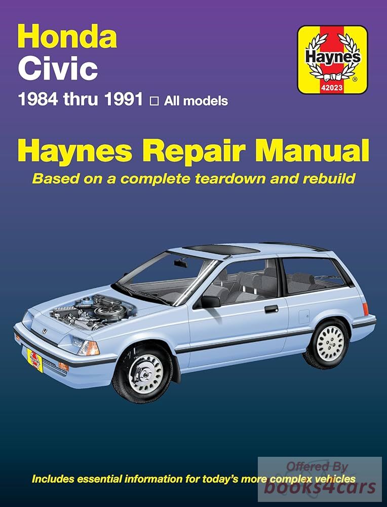 view cover of 1984-1991 Honda Civic CRX hatch sedan wagon shop service repair manual by Haynes