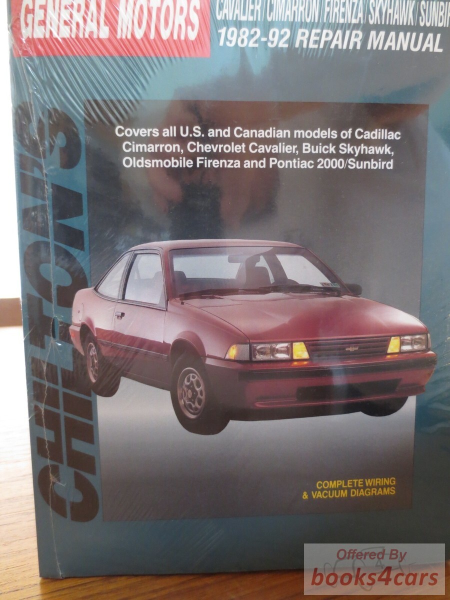 view cover of 1982-1992 GM J-Car Repair and tune-up guide by Chiltons, covers Skyhawk, Cimarron, Cavalier, Firenza and Pontiac 2000