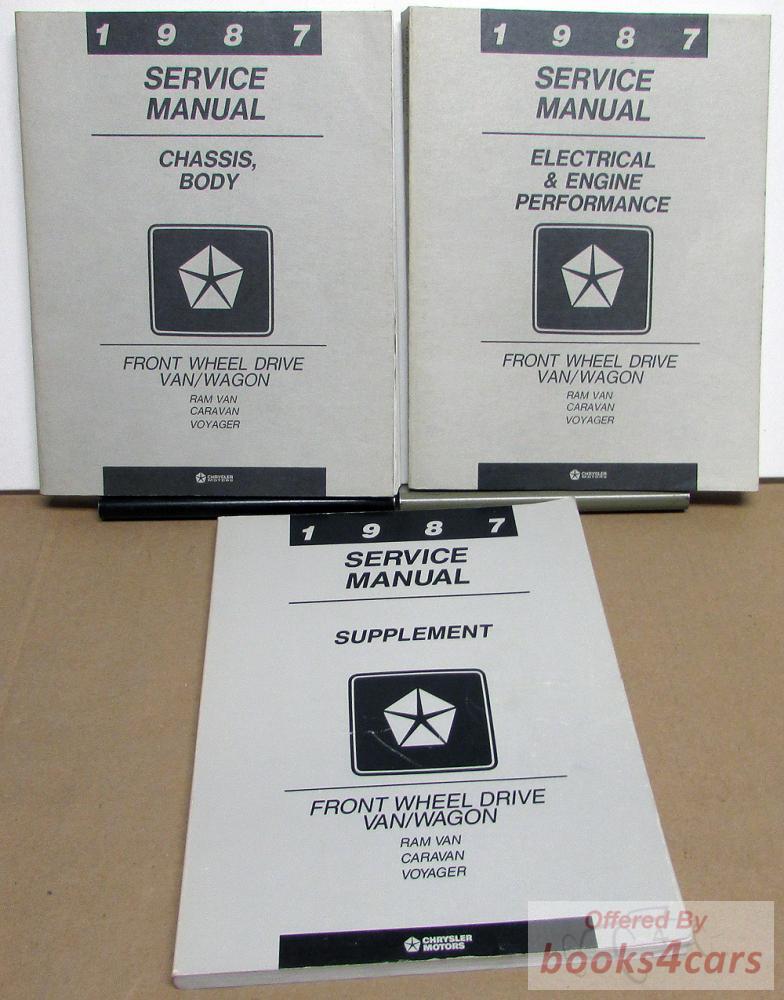view cover of 1987 Mini Van Shop Service Repair Manual Supplement for Ram Van Caravan Voyager by Chrysler Plymouth Dodge