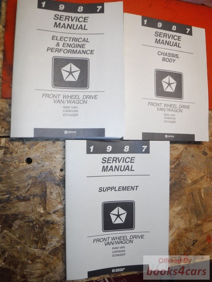 view cover of 1987 FWD Minivan 2 volume Service Manual for Ram Van Caravan Voyager by Chrysler Dodge & Plymouth