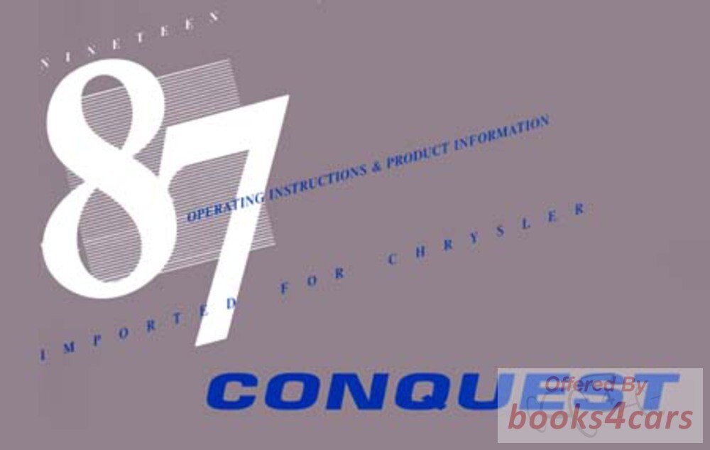 view cover of 1987 Chrysler Conquest Owners Manual