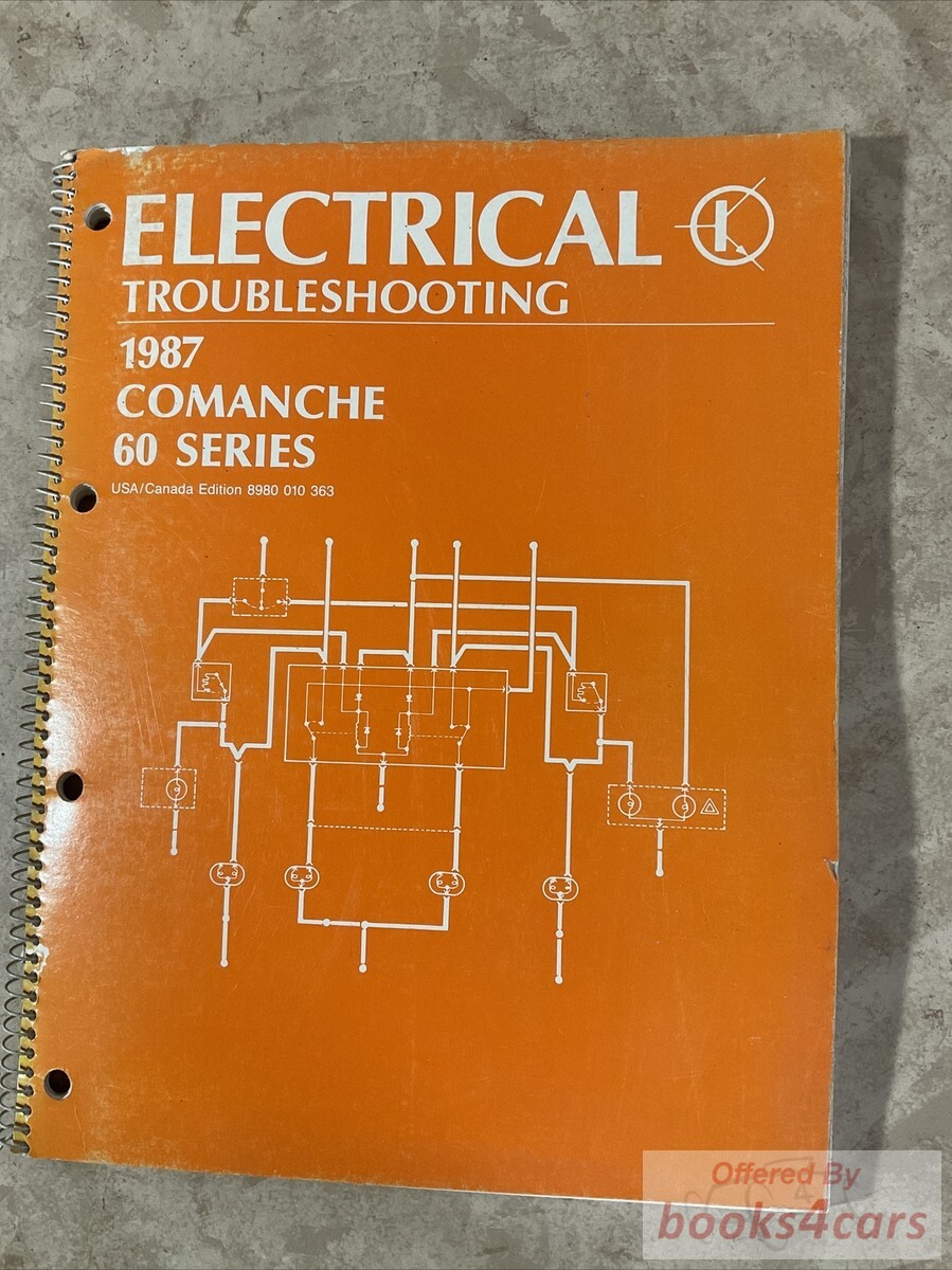 view cover of 1987 Comanche 60 Series Electrical Troubleshooting Manual by Jeep