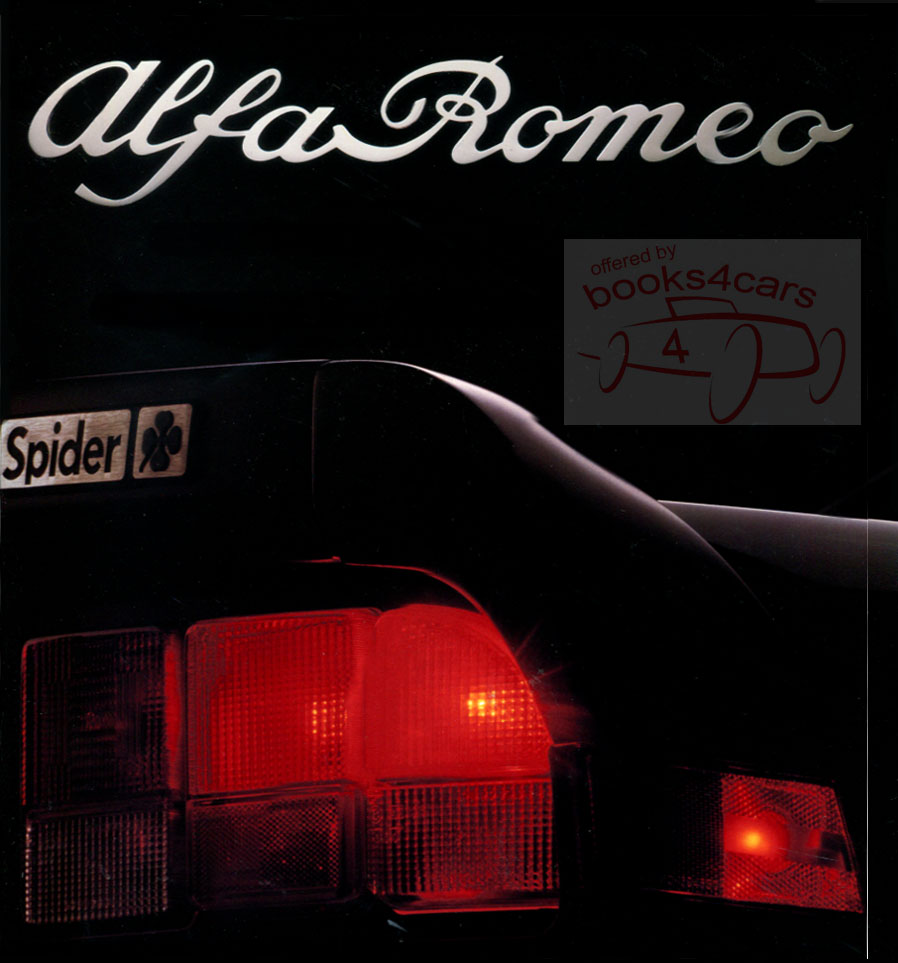 view cover of 1988 Spider Sales Brochure by Alfa Romeo 20 color oversized pages for all Spider models incl Veloce & Graduate