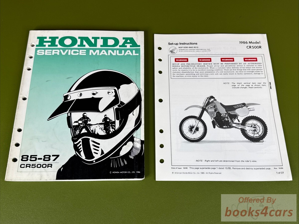 view cover of 1985-1988 CR500R Service Manual by Honda