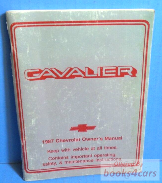 view cover of 1987 Cavalier Owners Manual by Chevrolet.