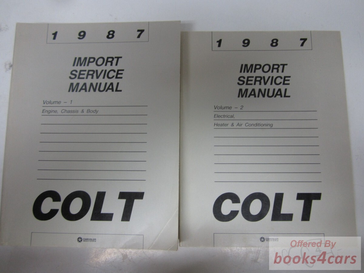 view cover of 1987 Colt 2 Vol set Service Manual by Dodge