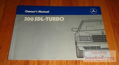 view cover of 1987 300SDL owners manual by Mercedes