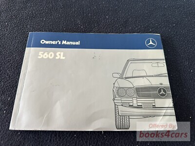 view cover of 1987 560SL owner's manual by Mercedes