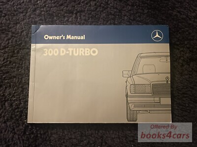 view cover of 1987 300D Turbo Sedan Owners Manual by Mercedes for 1987 300 D