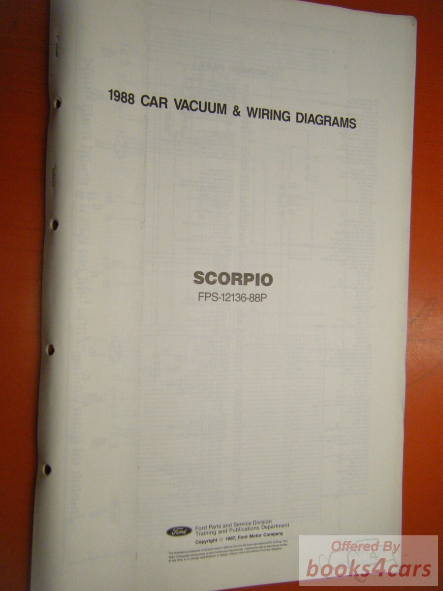 view cover of 1988 Scorpio Wiring Diagram by Ford