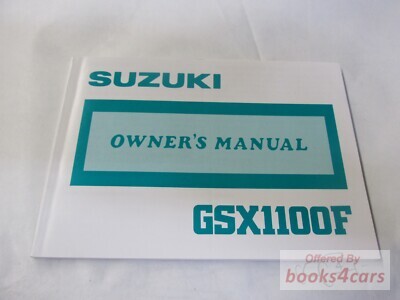 view cover of 1988 Suzuki GSX1100F Owners Manual