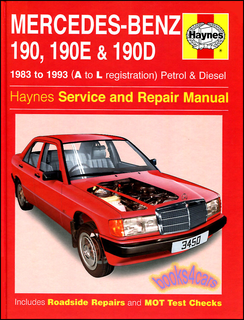view cover of 1983-1993 190 Diesel & Gas shop service repair manual by Haynes for Mercedes - including 2.6 6 cyl version as well as 2.3 4cyl 190E and Diesel 190D