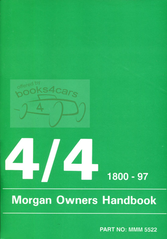 view cover of 4/4 1800 Owners Manual by Morgan